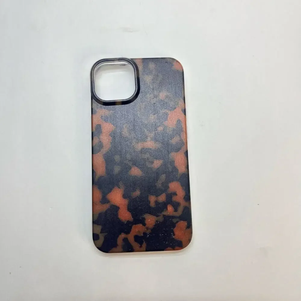 iphone 13 case‎ brown tort tortoise shell design clear sides
